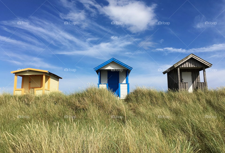 Beach huts in Skanör, Sweden.