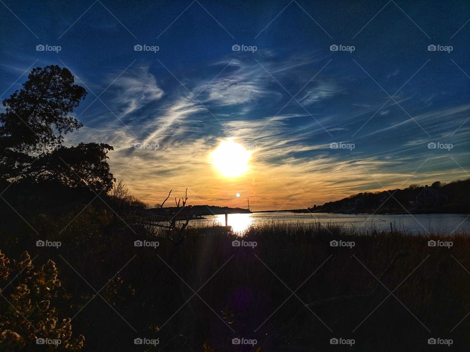 Sunset in winter on Cape Cod