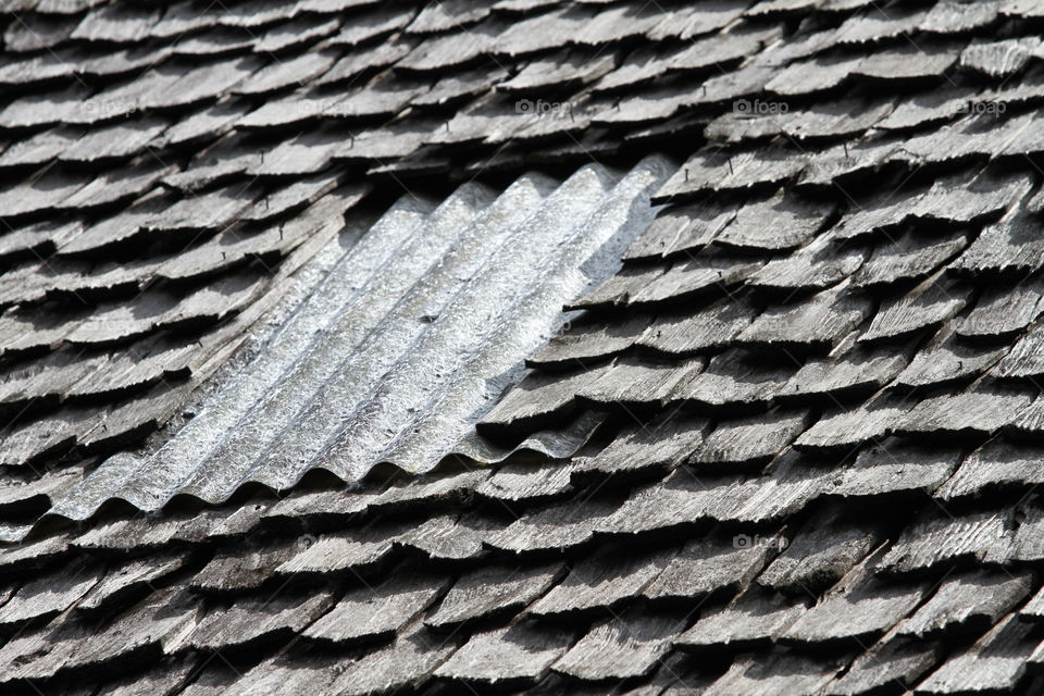 Texture of old wooden roof.