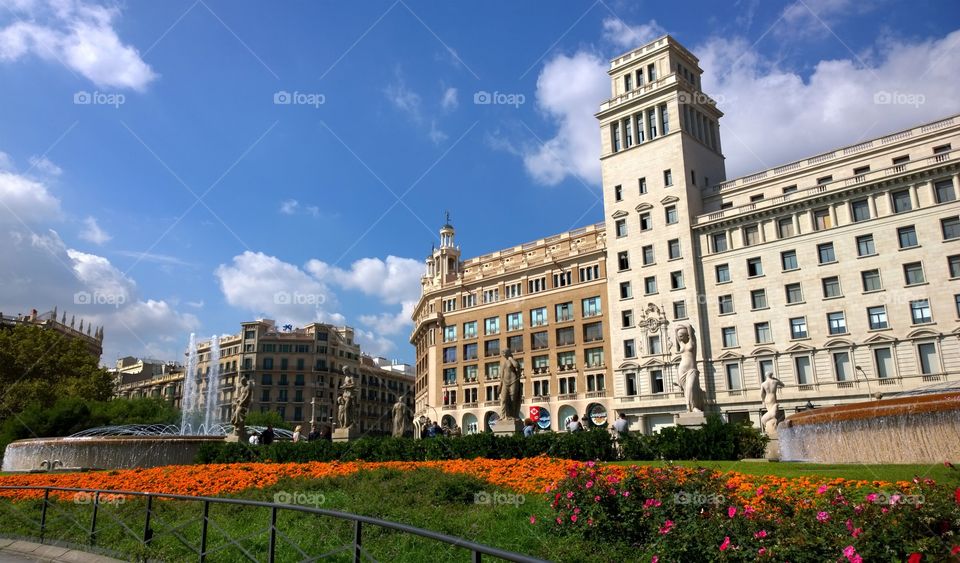 Catalonia Square in Barcelona. Catalonia Square in Barcelona, Spain. Plaza Catalunya is a central square in Barcelona