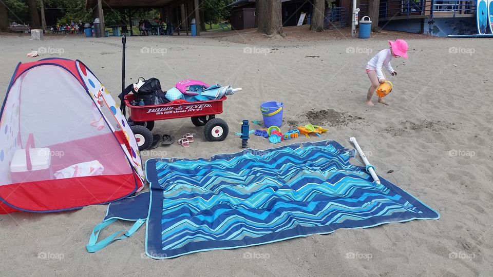 set up for the beach