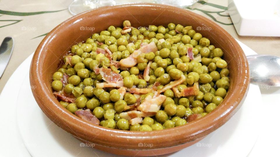 Green beans with jamon 