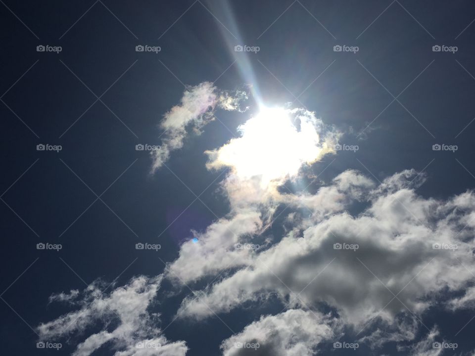 Sunbeam and clouds 
