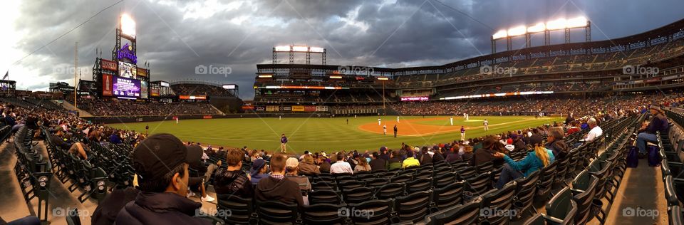 Spring baseball. Rockies v. Padres, Coors Field, 21 April 2015.