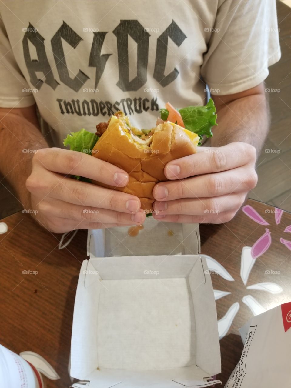 Enjoying a Burger