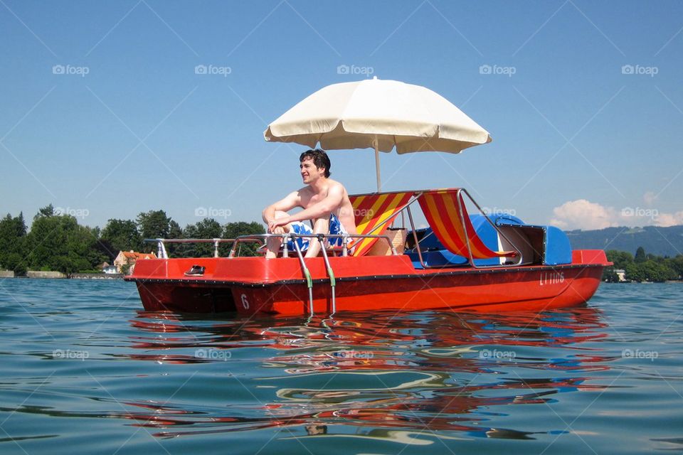 Paddle boat on Lake Constance 