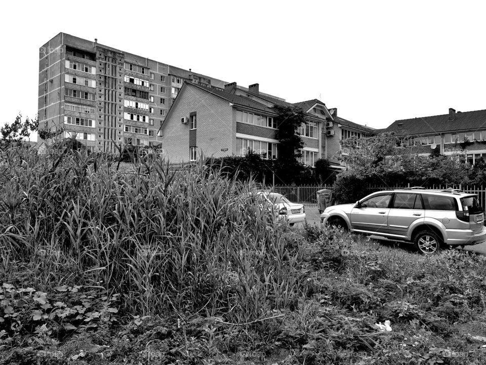 B&w architecture design view building way road decor decoration