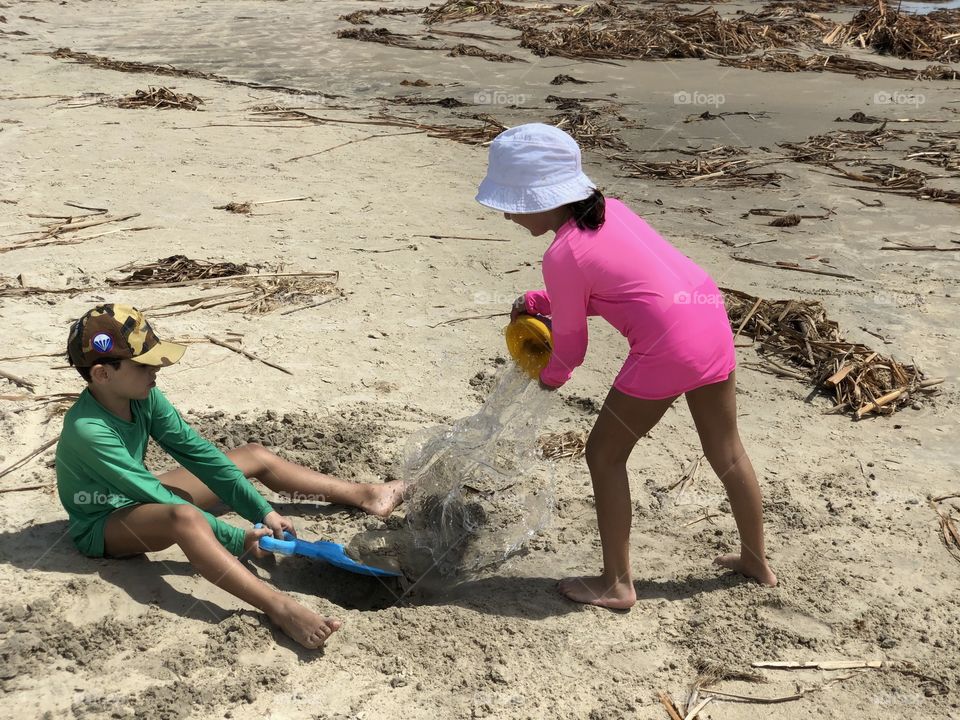 Children at the beach