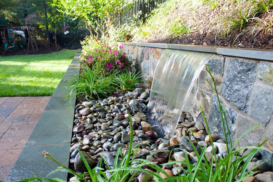 Waterfall landscape landscaping patio
