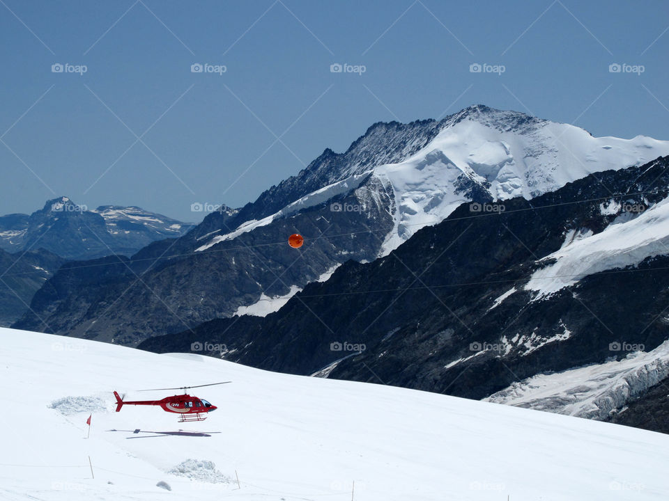 helicopter in the snow