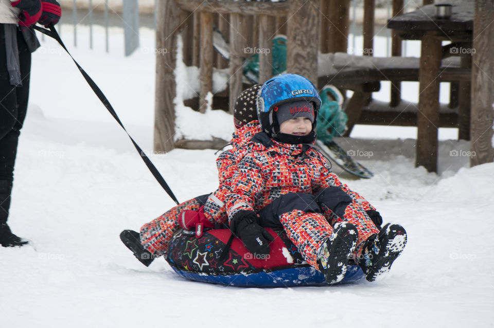 winter holidays. skating on dogs, sledding, snowboarding,