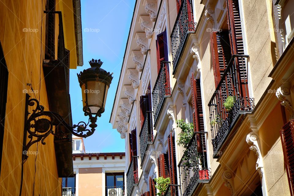 Spanish streets. A beautiful Spanish street in Madrid