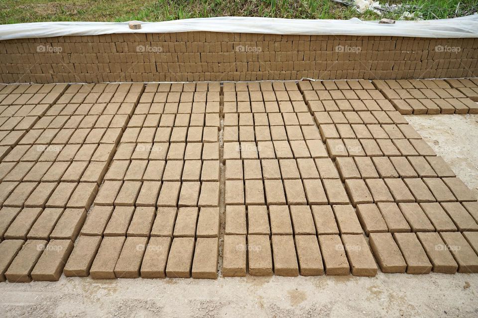 Brown bricks from soil