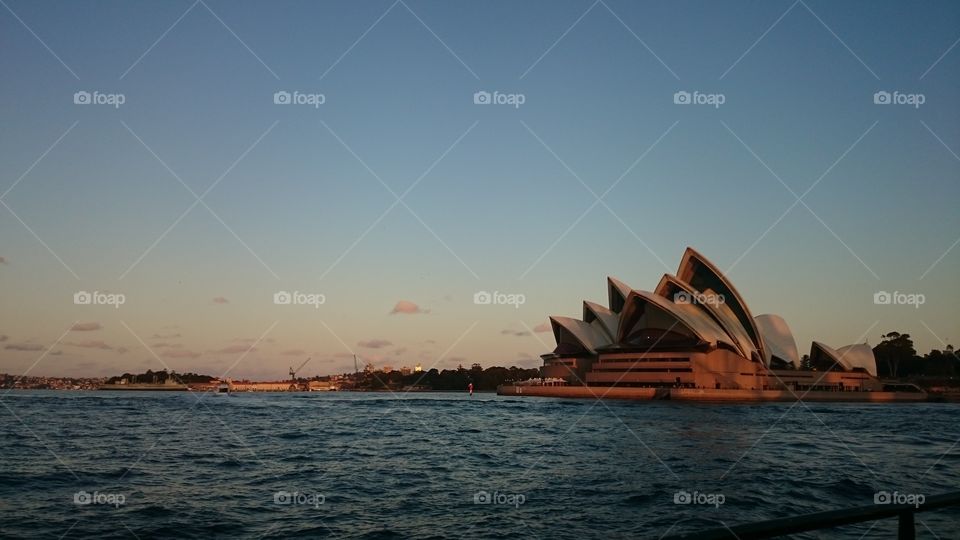 Sydney Opera House. Sight of the Opera house from the touristboat in Sydney Australia