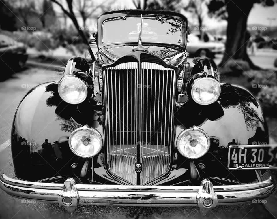 old antique car black white