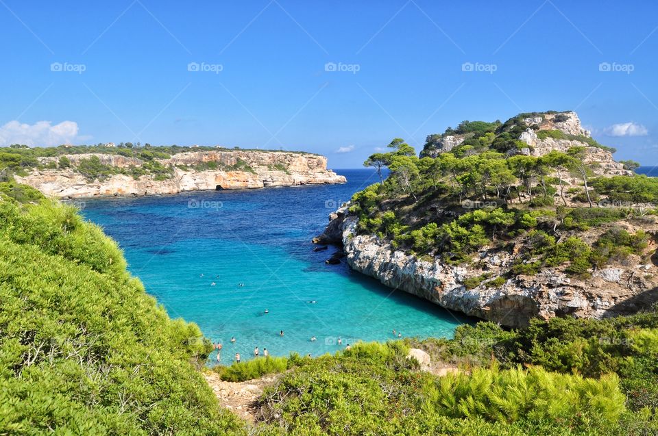 calo des moro hidden idyllic beach on mallorca balearic island in spain