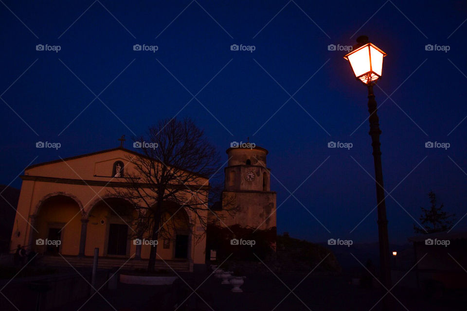 the blue hour_  italian church