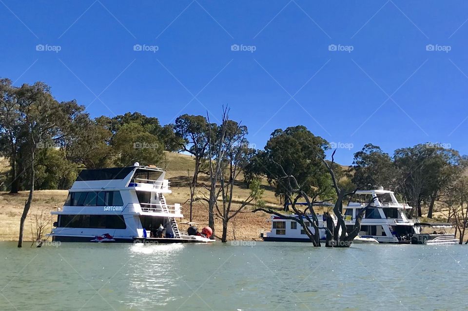 One of the many houseboats on the lake