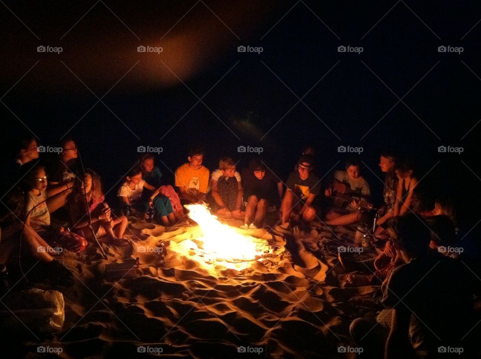 Campfire on Lake Michigan. Taken near Frankfort in Northern Michigan.