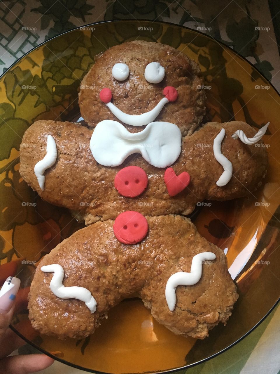 Baking is one of my secret rituals. A Gingerbread man cake with a touch of love from it fondant heart 