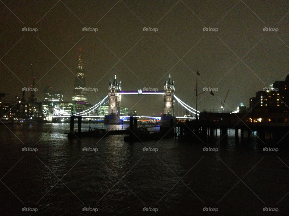 london night tower bridge river view thames by angeljack