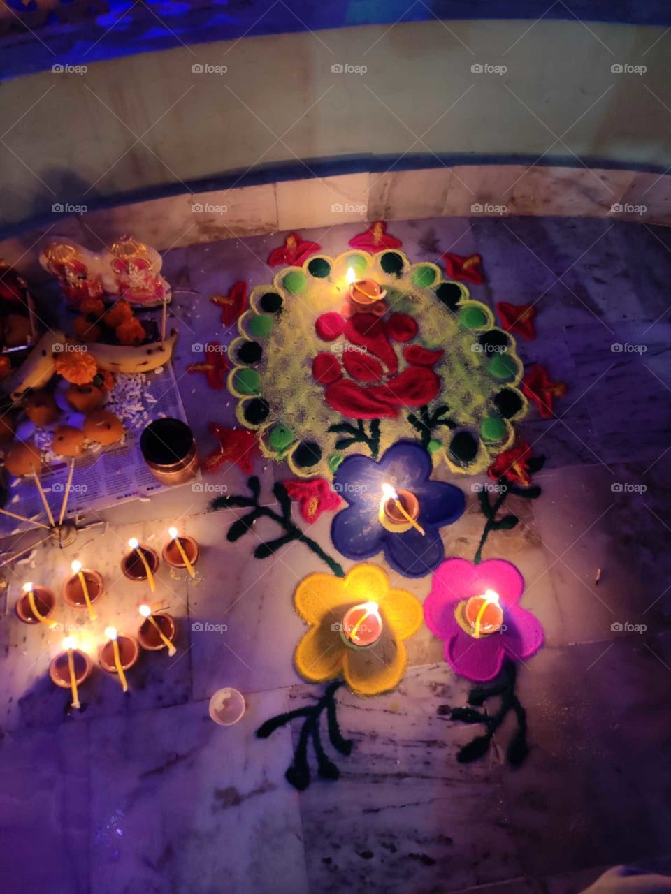 rangoli on Diwali in india