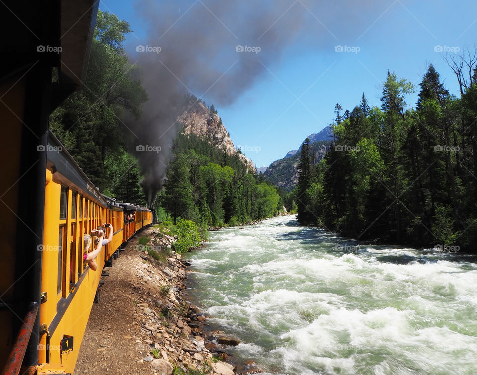 Durango Silverton train along the river