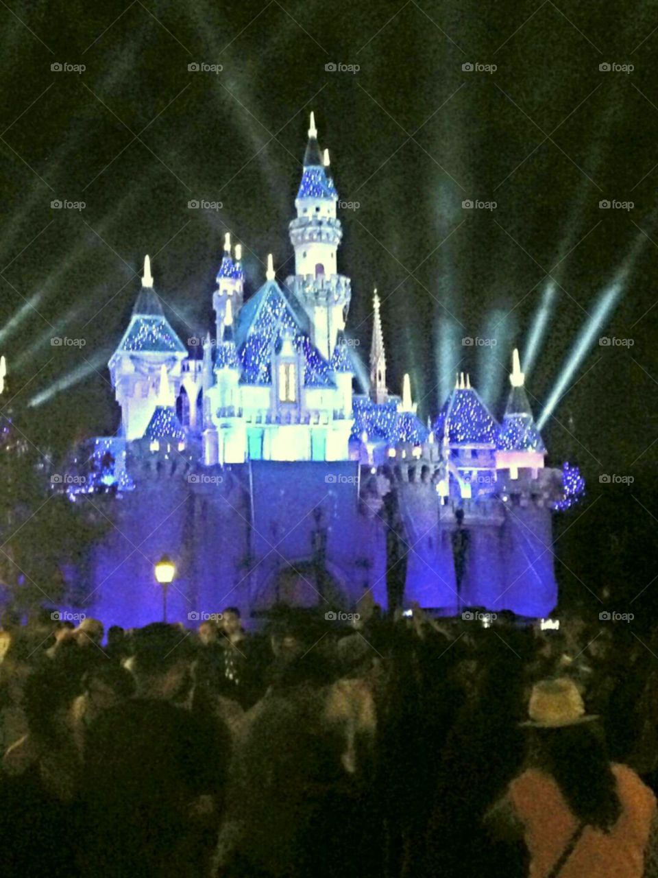 Laser light show at Disneyland's Sleeping Beauty Castle