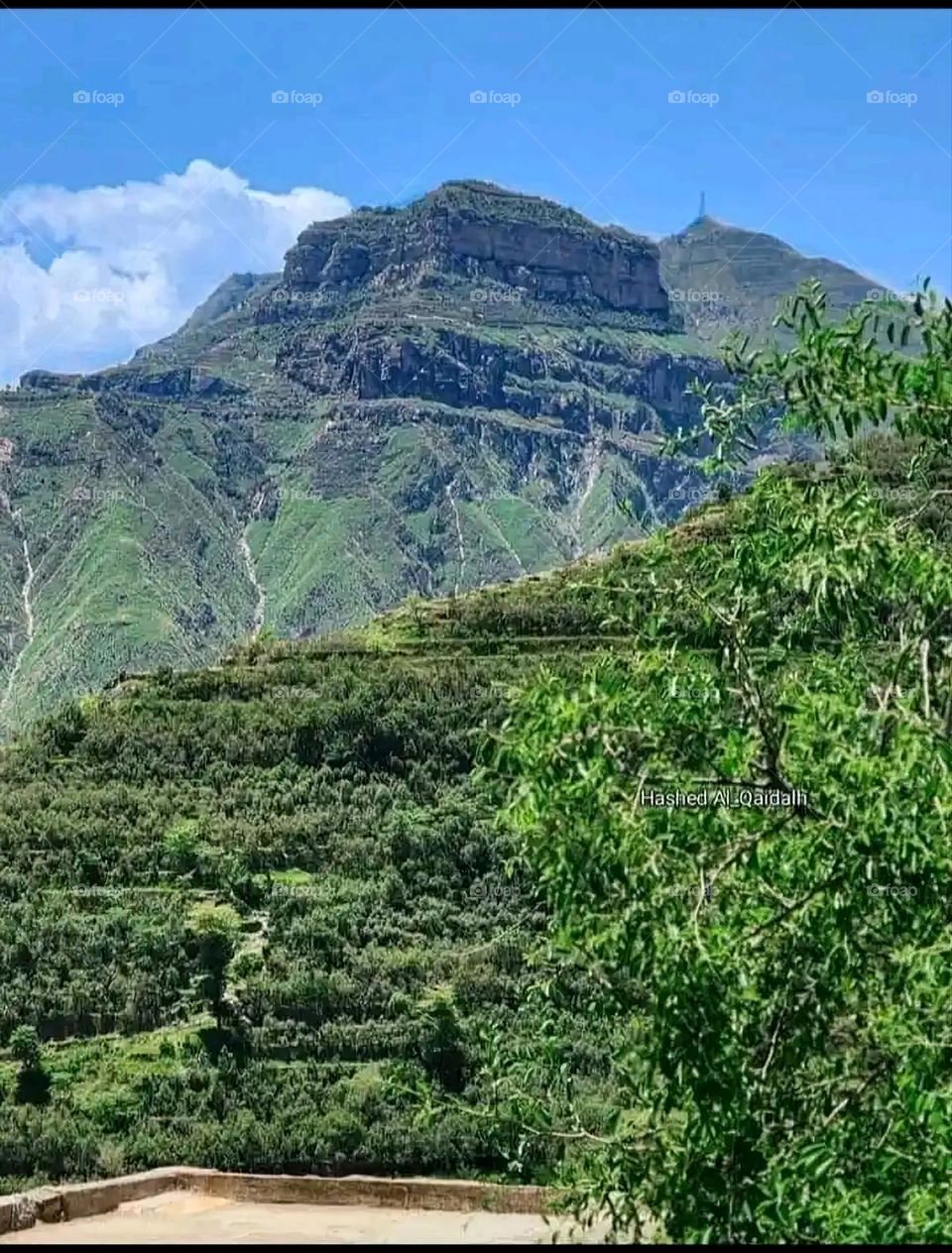 Glory be to God, the magnificent and picturesque view and the natural green trees are a view that is nothing more wonderful than it