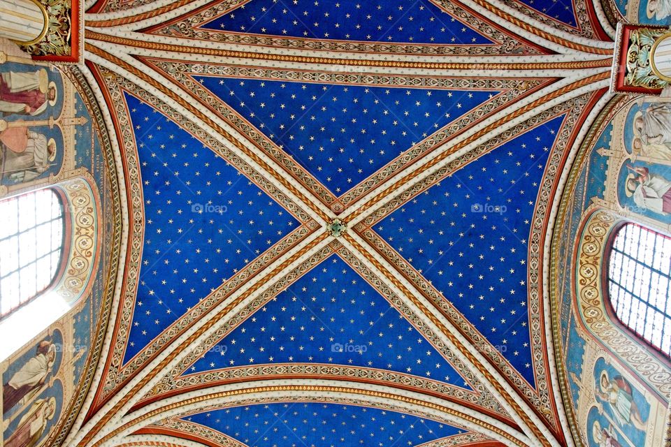 detail of the ceiling of the cathedral country