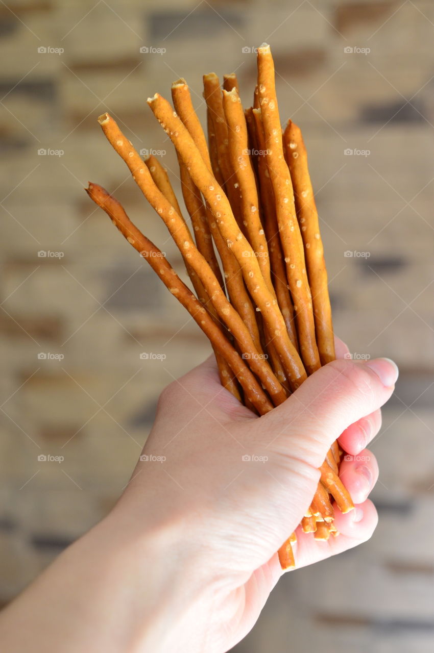 Person holding food