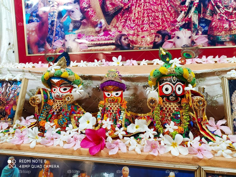 Lord Jagannath, Baldevji and Subhadramaiya dities Sangamner Iskcon temple