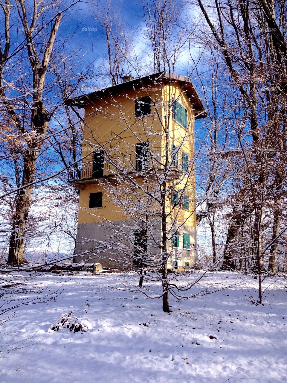 house in the woods. a characteristic house for hunting called roccolo
