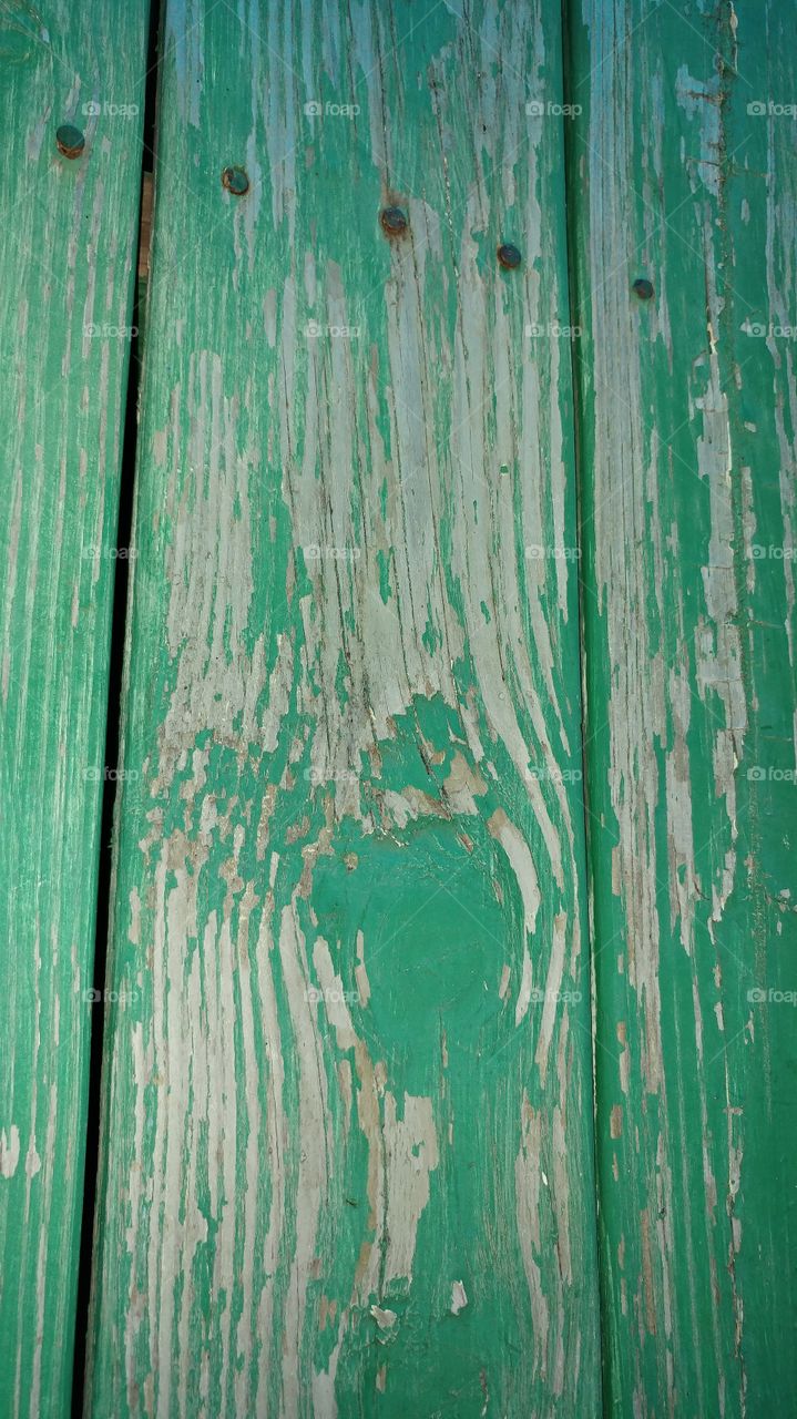 Green wooden panels