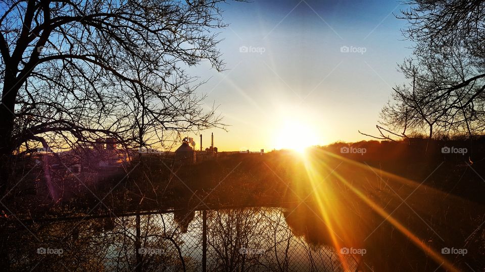 Sunset view of industry