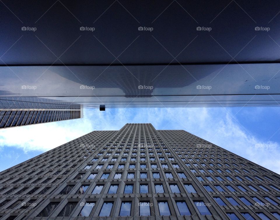 Sky between buildings1. A looking up view between two tall buildings
