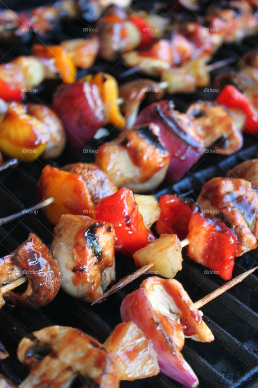 A kebab on the grill