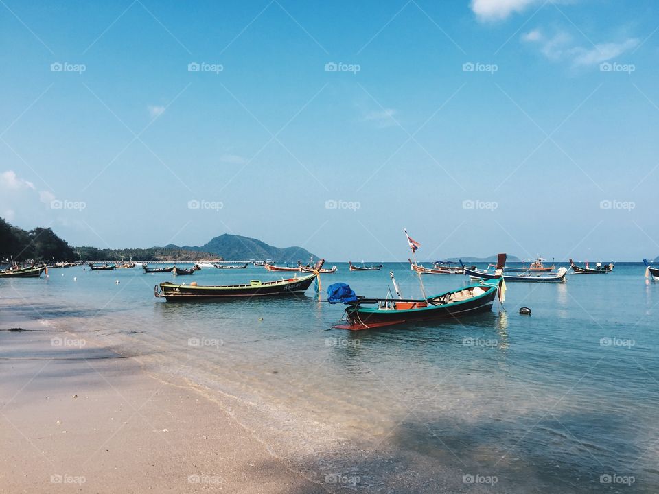 Fishing boats on the water.
