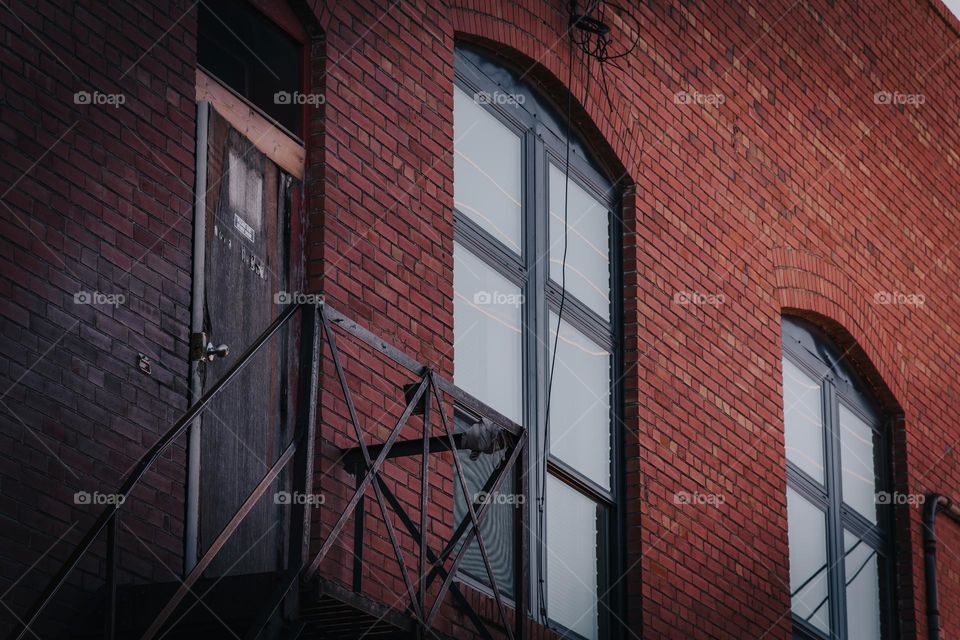 Cold to warm brick building.