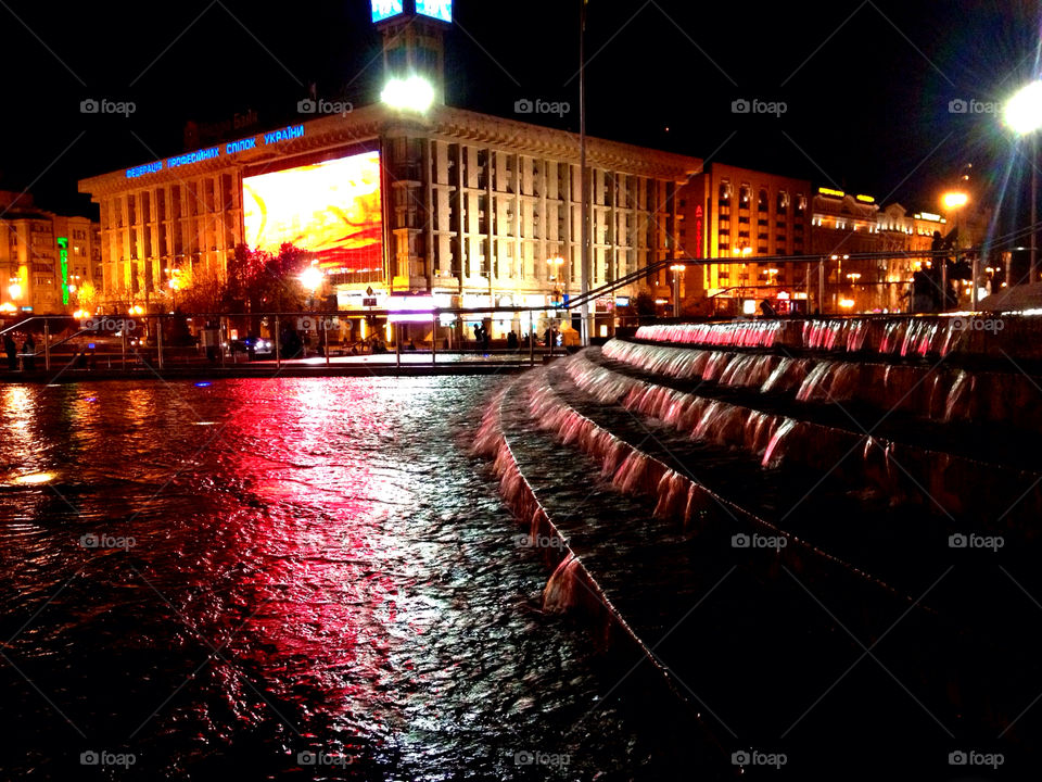 night building reflection ukraine by tinasha