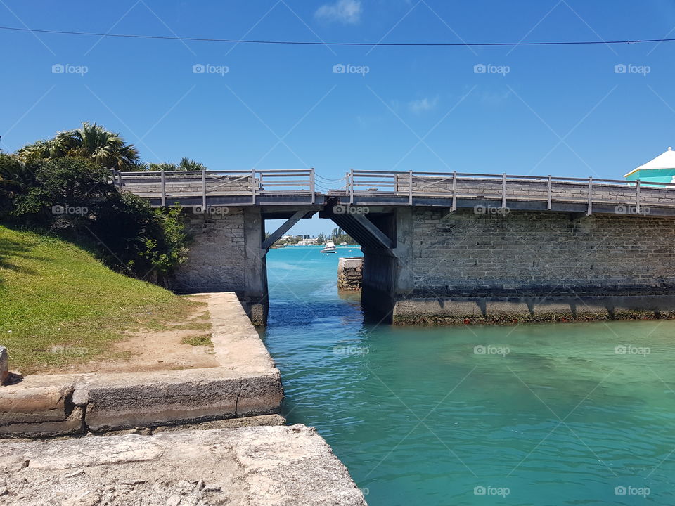 The world's smallest drawbridge. In Sandys, Bermuda