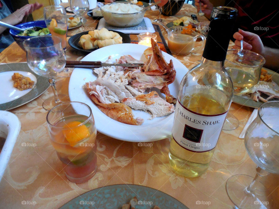 Turkey and wine . Giving thanks 