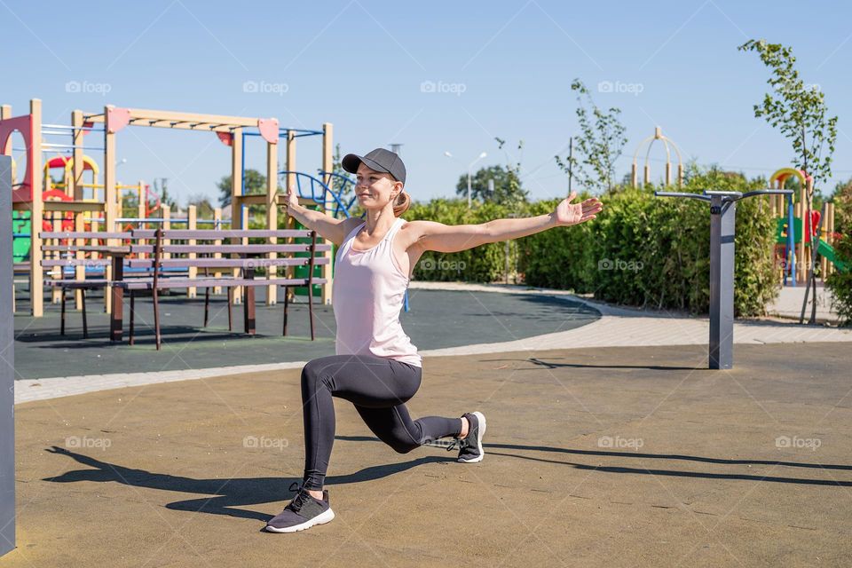 woman working out outdoors