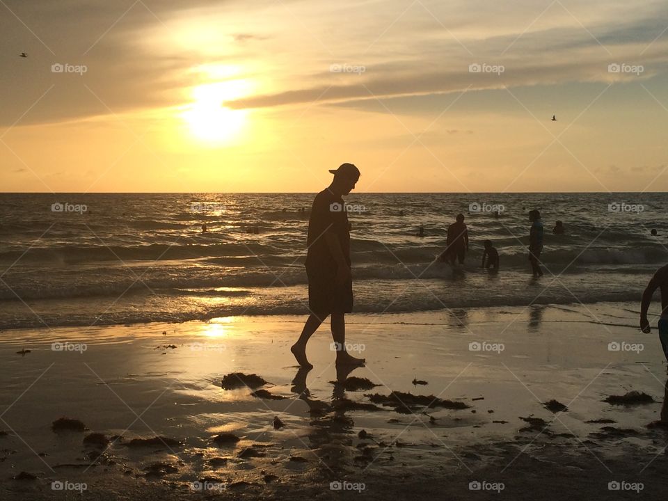 Sunset, Beach, Dawn, Sun, Water