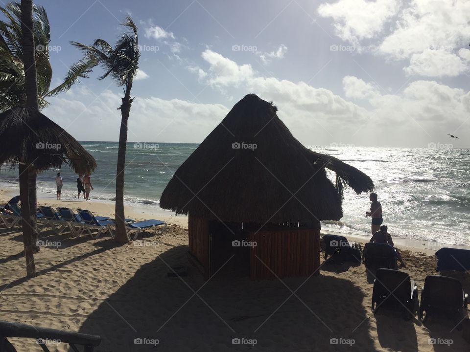 Hut on beach front 