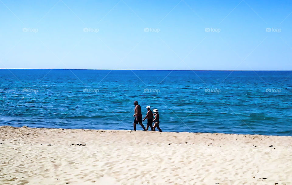 walking at the beach