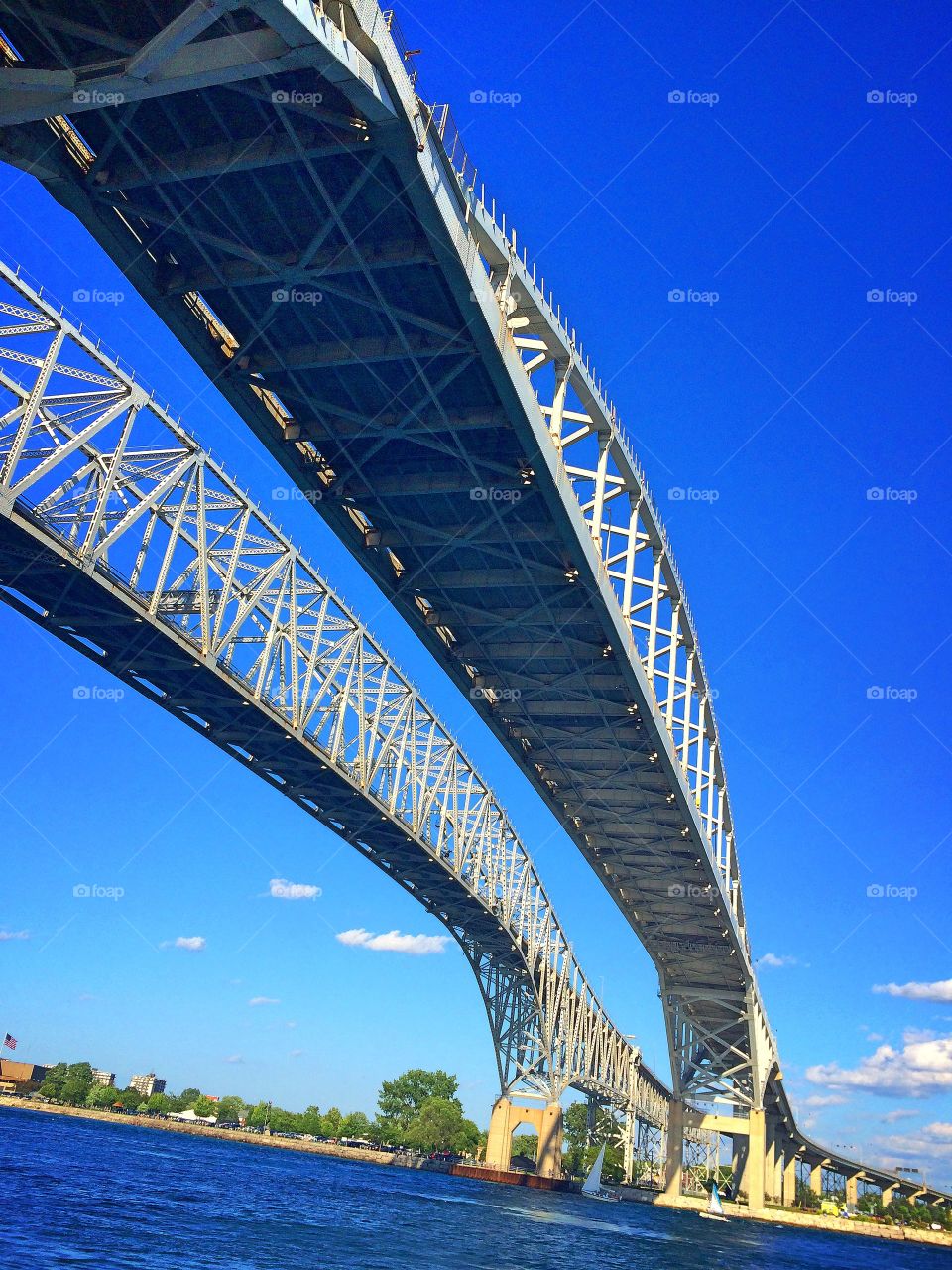 Low angle view of bridge over river