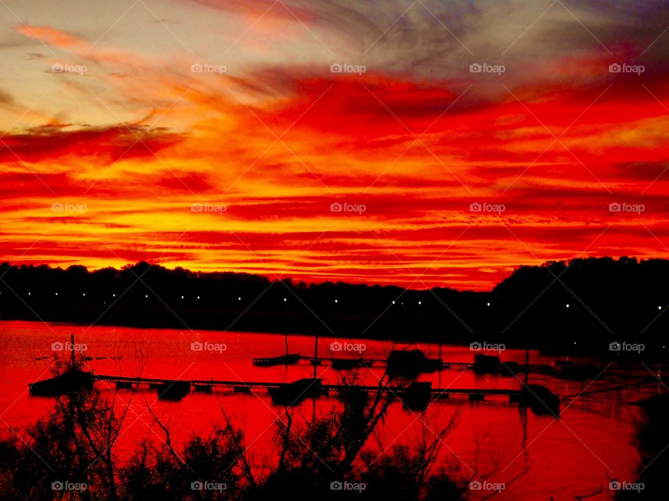 Sunset over the lake