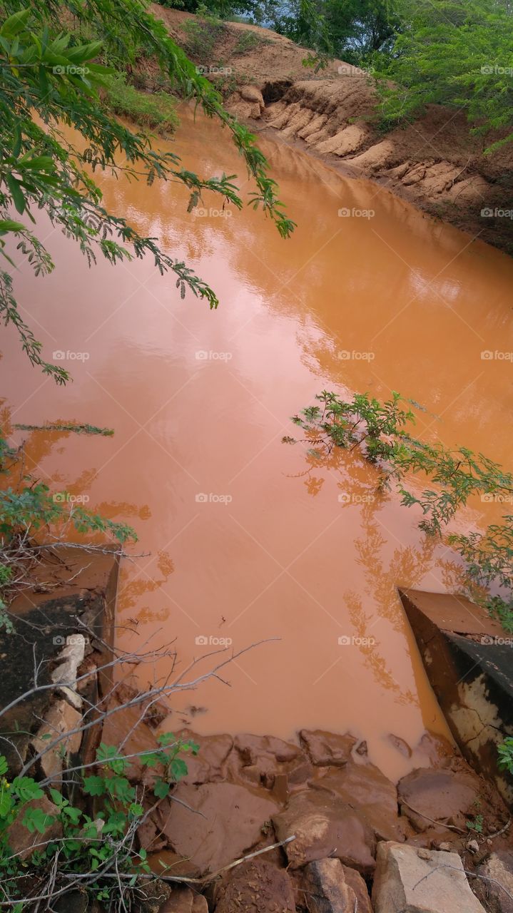 High angle view of muddy river