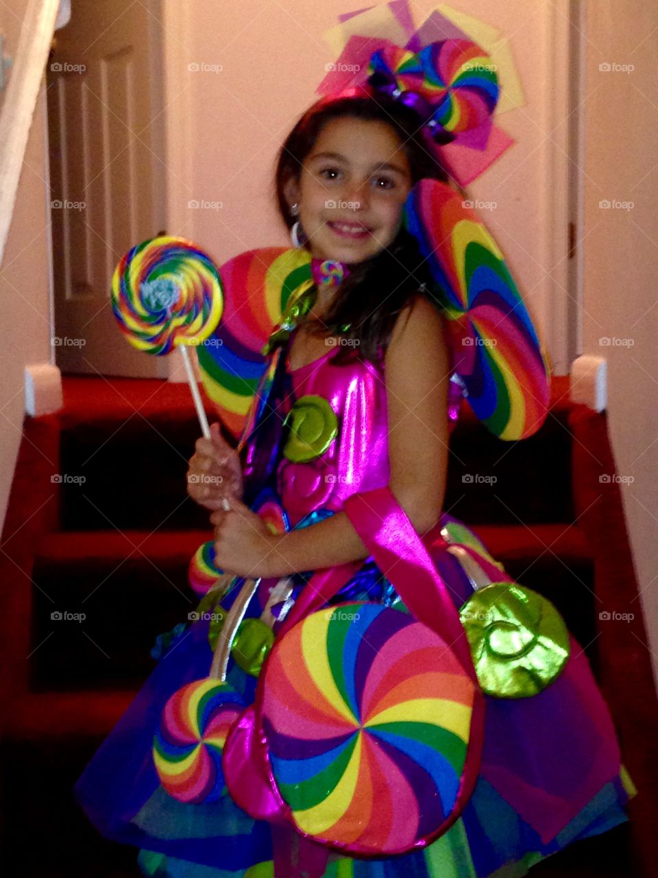 Portrait of small girl in colorful costume